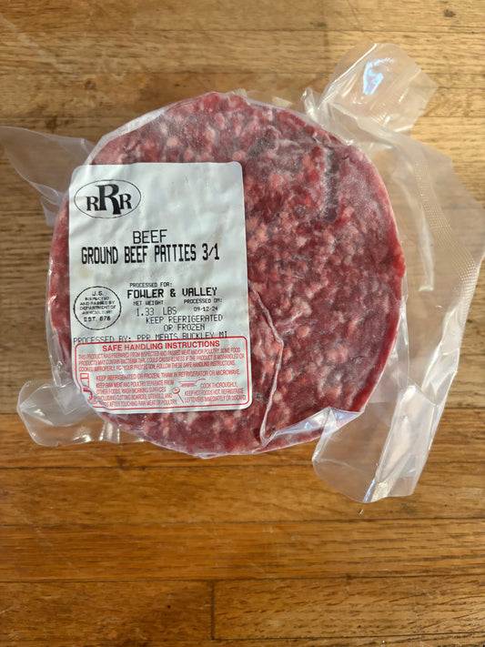 Ground Beef Patties qty 4 1/3 Patties